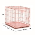 thumbnail image 3 of MidWest iCrate Folding Metal Dog Crate, Divider Panel, Floor Protecting feet, Leak-Proof Dog Pan , 24L x 18W x 19H, Pink, 3 of 4