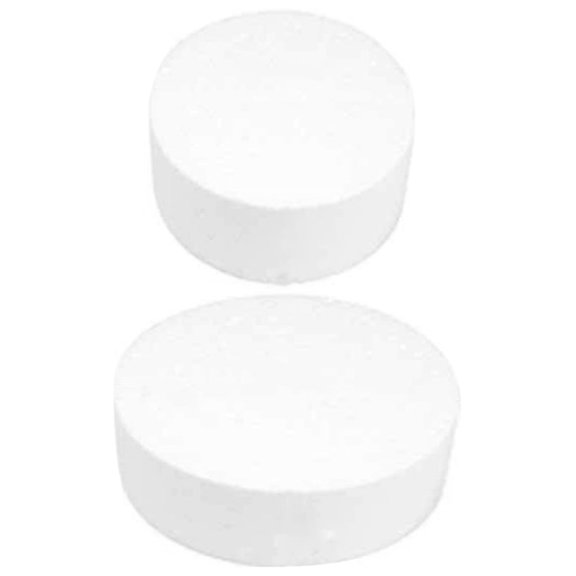 HEMOTON White Round Foam Cake Dummies for Decoration and Baking Practice 8 Inch and 10 Inch