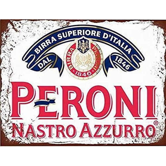 Vintage Metal Tin Sign 8x12 Peroni Nastro Azzurro Lager Beer Wall Decor Home Decor