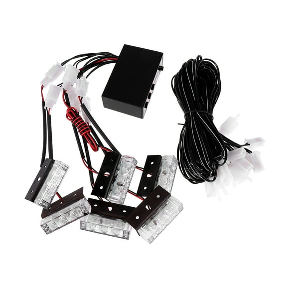 Shisuyan 18 LED Stroboscopique Avertissement Lumière de Voiture Pompiers Urgence Haute Puissance (Lumière Rouge Bleue)