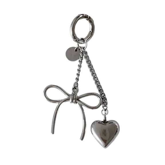 Unique Heart Bowknot Charm Keychain Metal Bag Charm for Fashion Individuals
