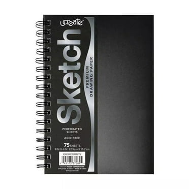 9x6  Sketch Drawing Paper: Twin-Wire Binding, Flexible Cover, 75 Pages, Acid-Free, Blank Notebook for All Ages