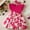 Hot Pink, variant on YHAJDS Baby Girl Short Sleeve Dress Floral Print Ruffle Hem Fitted Waist with Headband