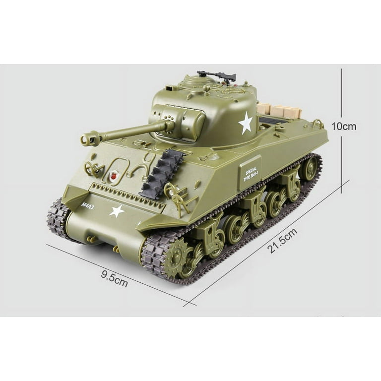 Remote Controlled Battle Tank R / C 1:28 Green and Black