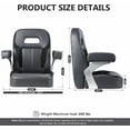thumbnail image 4 of NORTHCAPTAIN Premium Pontoon Captain's Chair High Back Reclining Pontoon Bucket Boat Seat with Adjustable Armrests,Charcoal/Black, 4 of 6