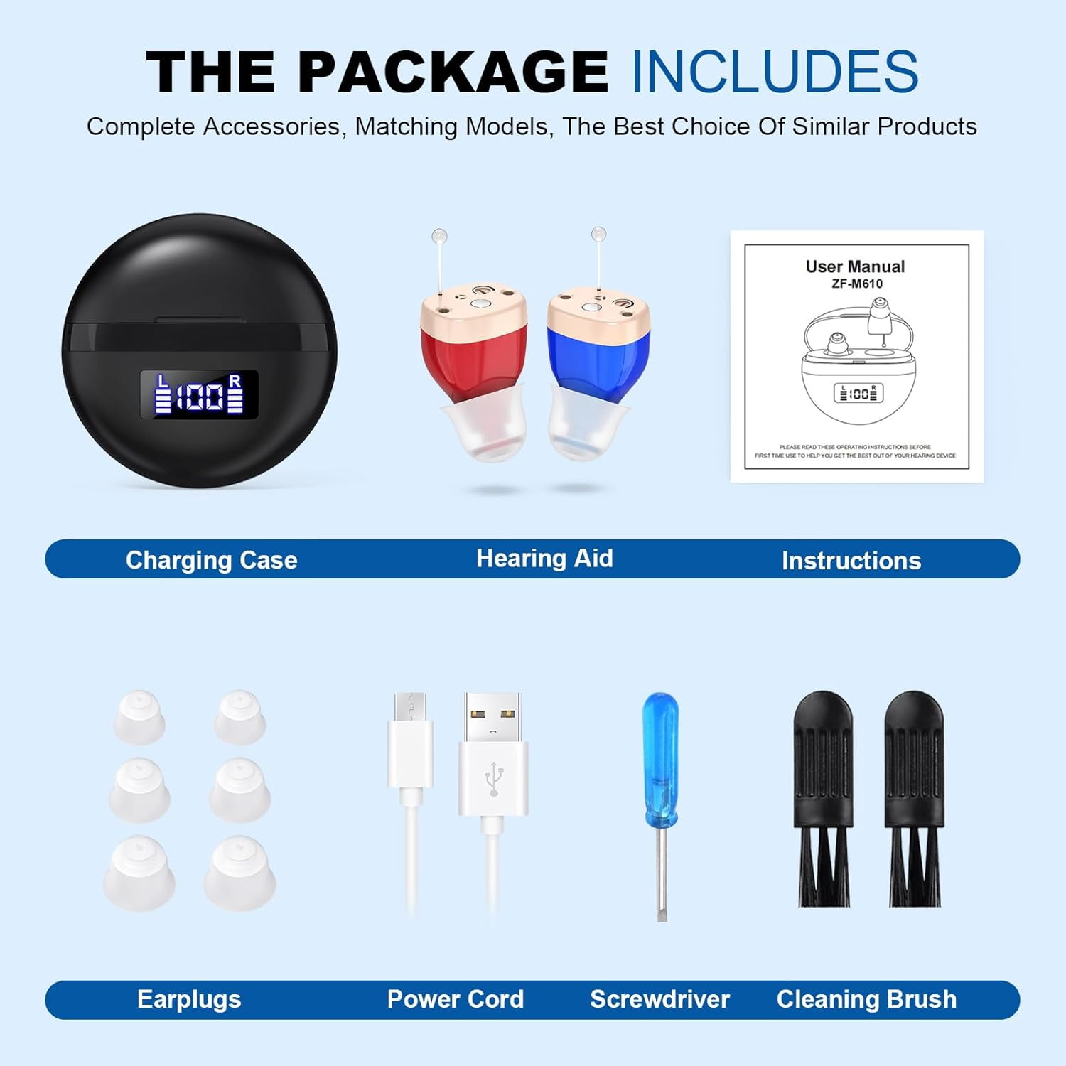 SUWU Rechargeable Digital Hearing Aids for the Elderly, Almost Invisible, with Noise Cancellation, Suitable for Hearing Loss Adults, Behind-the-Ear Hearing Aids, Easy to Control