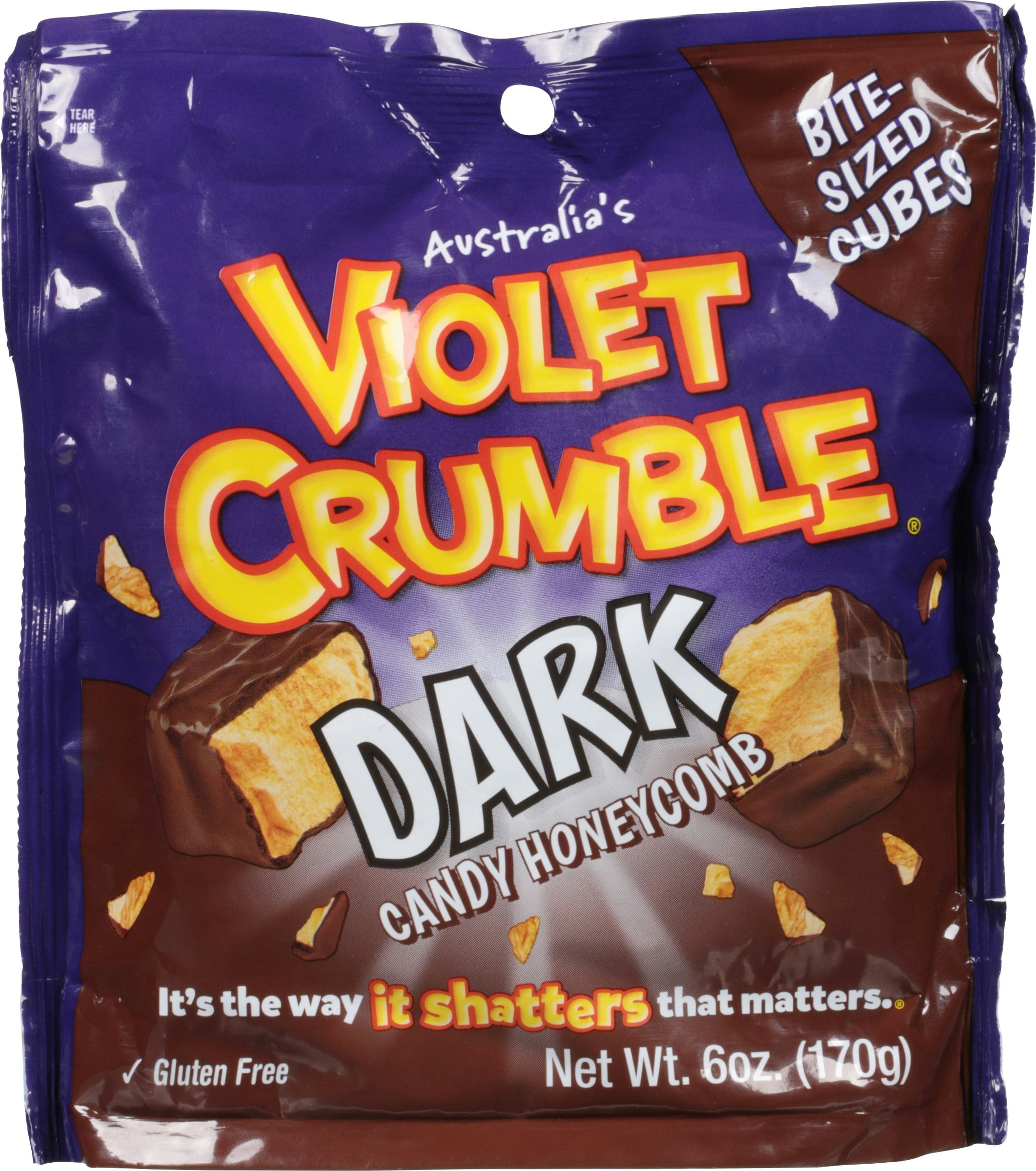 (Pack Of 8) Violet Crumble Dark Chocolate Cubes Bites 6 Oz