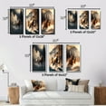 thumbnail image 4 of Designart "Wild Horses Galloping in a Winter Scene V" Animals Horse Framed Wall Art Set Of 3 - Brown Horse Frame Canvas Set For Living Room Decor, 4 of 6