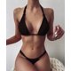 thumbnail image 1 of Bañador triangular para mujer, traje de baño brasileño de 2 piezas con pliegues, conjunto de Bikini liso con realce, conjunto de Bikini Sexy 2024, 1 of 5