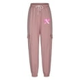 thumbnail image 6 of VOONCAS Women's Stretch Pink Cargo Jogger Pants - Breast Cancer Awareness, Drawstring Waist, Multiple Pockets, Tapered Ankle, Polyester Spandex Fabric, Size 2XL, 6 of 6