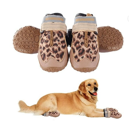 

Duslogis 2PCS Dog Boots for Hot Pavement Breathable Dog Shoes for Medium Large Dogs Anti-Slip Puppy Booties Paw Protector with Reflective Straps