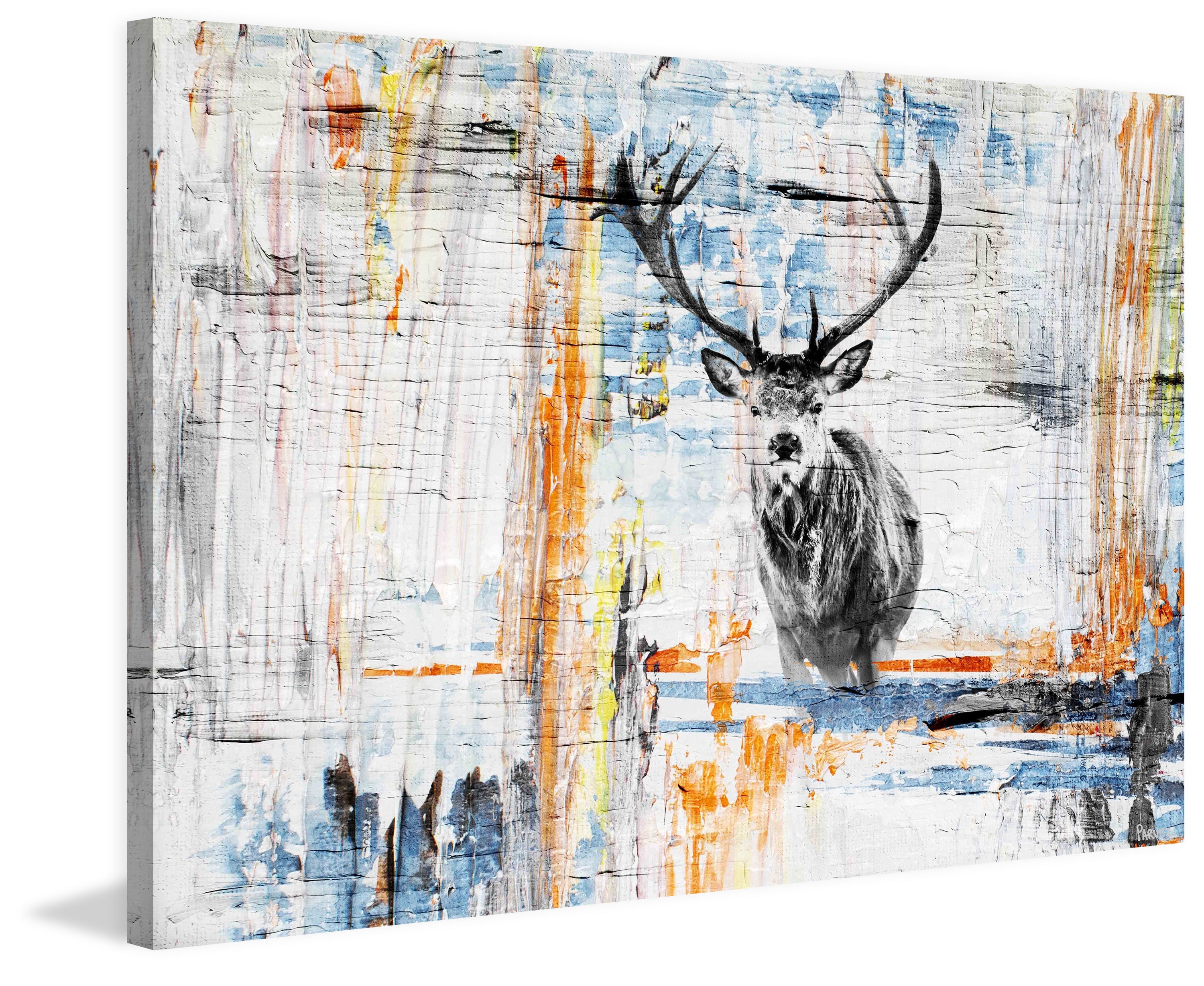 "Staring Deer" Painting Print on Wrapped Canvas