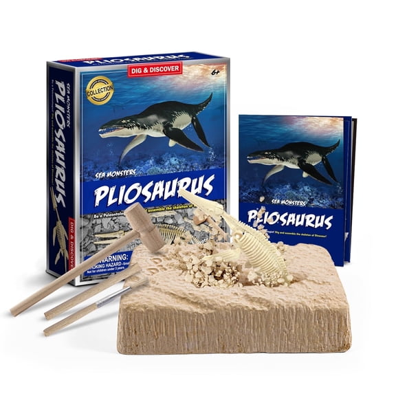 Piano Potato Pliosaurus Dinosaur Fossil Dig Kit for Kids, STEM Paleontology Excavation Kit to Uncover Prehistoric Sea Monster Skeleton, Educational Dino Digging Toy Gift for Boys & Girls Ages 6 