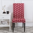 thumbnail image 3 of Dining Room Chair Covers Slipcovers Patterned Stretch Printed Parsons Dining Chair Cover Washable Removable Suitable Armless for Hotel Restaurant Ceremony Universal Size (4 Piece, red), 3 of 6