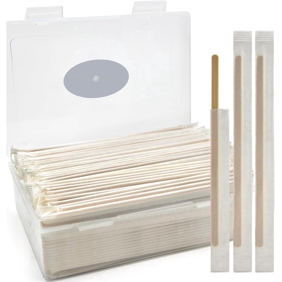 BABONIE Bamboo Coffee Stirrers 5.5 inch, 200PCS  Individually Wrapped Coffee Stir Sticks