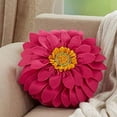 thumbnail image 2 of Fennco Styles Handmade 3D Sunflower Decorative Throw Pillow 13 inch Round - Garden Flower Pillow for Couch, Living Room, Bedroom and Office Décor, 2 of 4