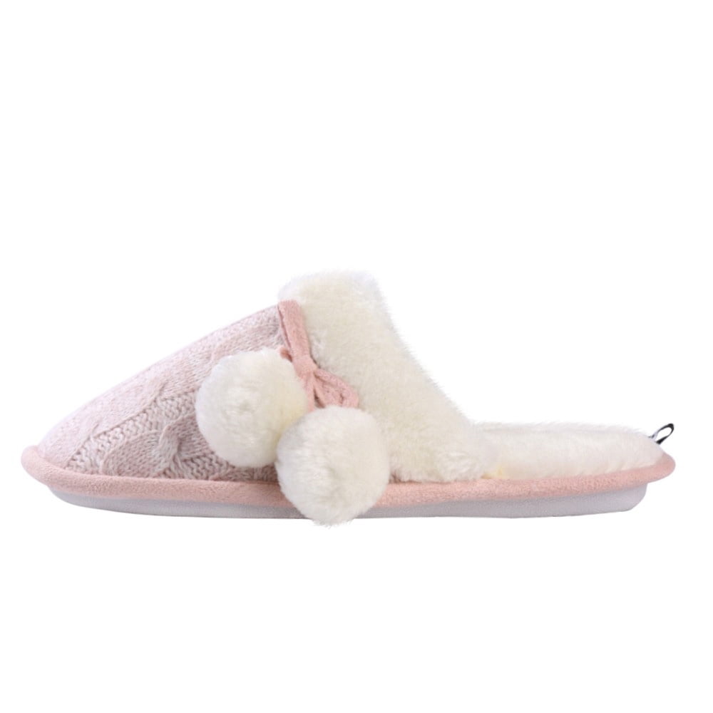 Aerusi Mady Pom Knit Women's Slip-on Indoor Home Slippers