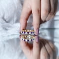 thumbnail image 6 of Rosec Jewels Heart Shape Eternity Ring for Women with Amethyst and Moissanite, 10K Yellow Gold, US 5.00, 6 of 9