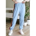 thumbnail image 2 of Casual Light Blue Active Sweatpants featuring Playful Rainbow Side Stripes - [ZhiHiMeRi] | (US 8-10)M, 2 of 11