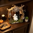 thumbnail image 6 of Miwamany Halloween Ghost Tree Trunk Resin Figurine, Spooky Web Themed Tabletop Statue Ornament for Shelf Mantel Indoor Home Party Gothic Decor, 6 of 9