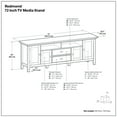thumbnail image 2 of Redmond 72 inch Wide Solid Wood TV Stand in Hickory Brown For TVs up to 80 inches, 2 of 14