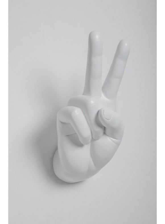 Interior Illusions Plus White Peace Hand Wall Mount - 8.5" tall