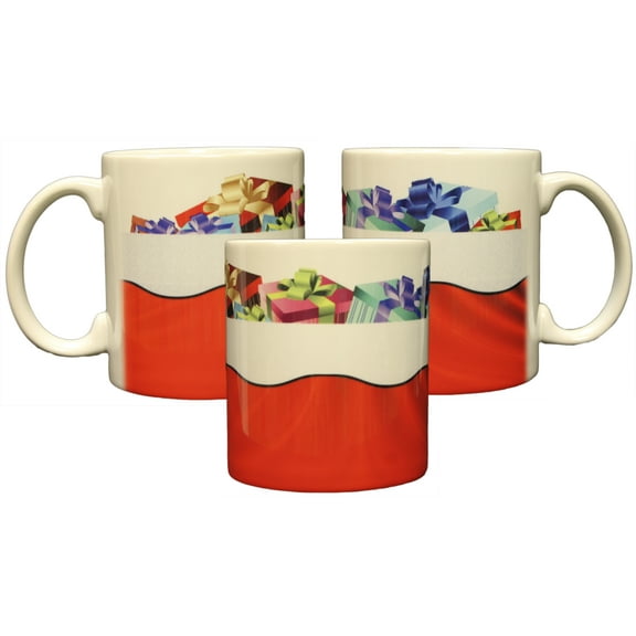 Santa's Gift Bag Wrap Around Christmas Holiday 11oz Coffee Mug
