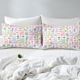 thumbnail image 4 of Erosebridal Cartoon Rabbit Fitted Sheet Set Queen,Colorful Geometric Buffalo Fitted Sheet Queen,Easter Decor,Ultra Soft,3pcs(No Top Sheet), 4 of 6