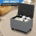 thumbnail image 3 of OSM 24 Inch Modern Storage Ottoman Bench, 40L Inner Space Linen Foot Stool for Bedroom, Upholstered Padded Rectangular Fabric Tufted Bench Footrest with Wood Legs with 600 Lbs Capacity, Gray, 3 of 7