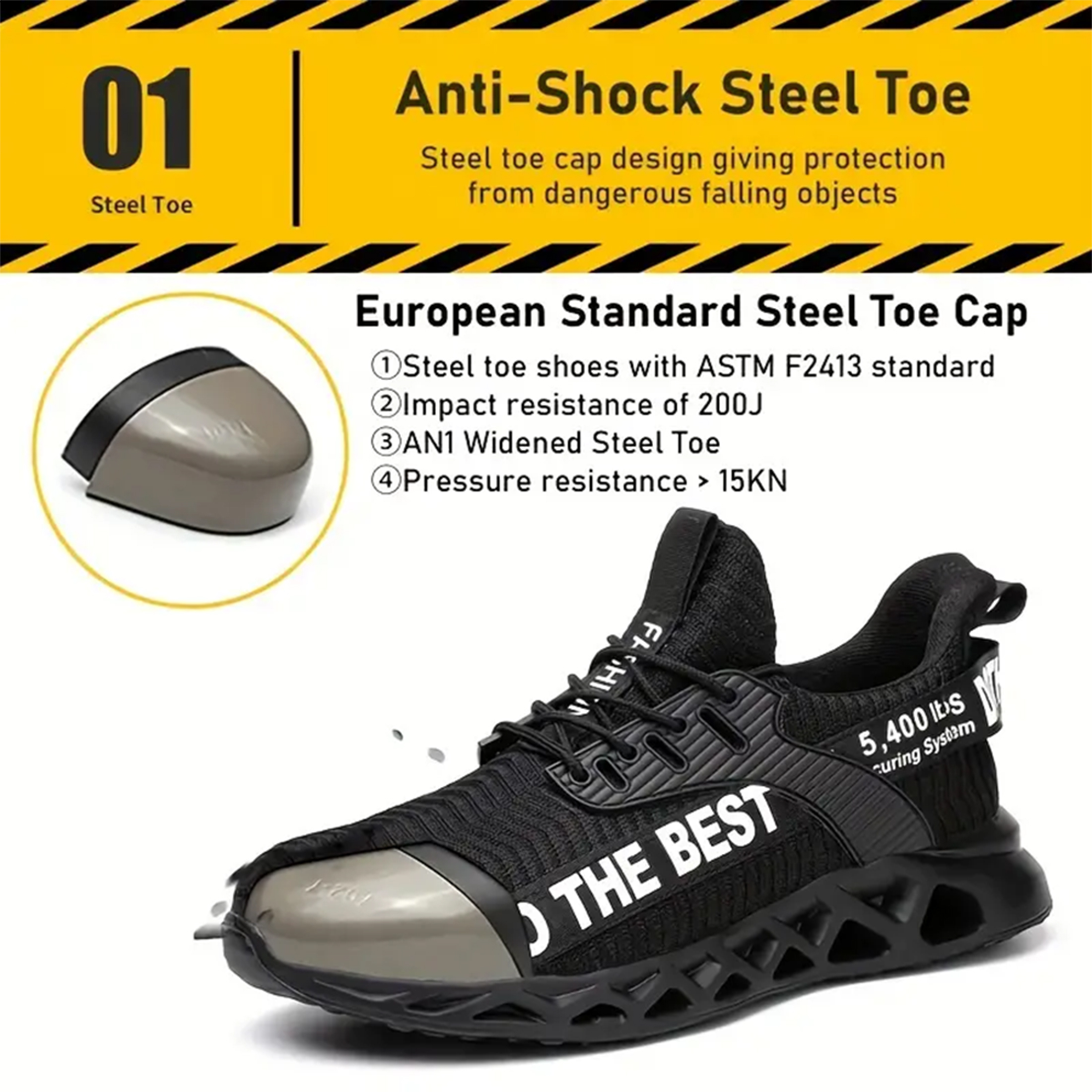 XQJ Steel Toe Work Safety Shoes for Men and Women photo 2
