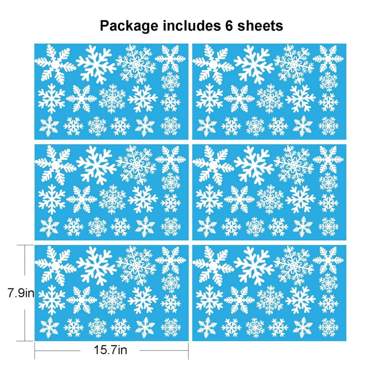 270pcs Snowflakes Window Stickers Christmas Decorations Removable Snow  Decals Home Office Glass Door Mirror Fridge Window Clings Sticker Xmas New  Year