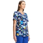 Scrubstar Women's and Women’s Plus Eeyore Print V-Neck Scrub Top, Sizes S-3XL