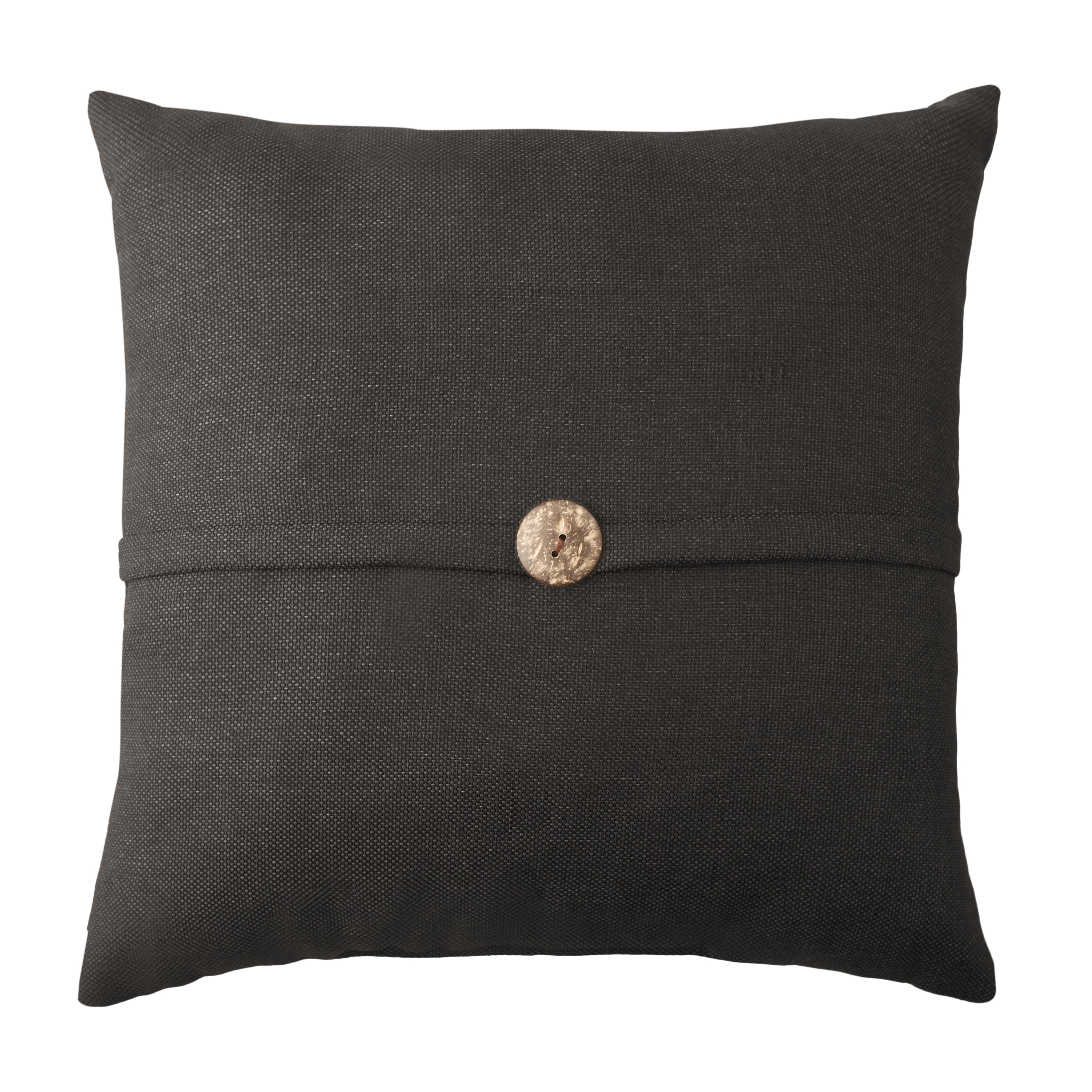 Better Homes & Gardens 21" x 21", Button Outdoor Toss Pillow, Black