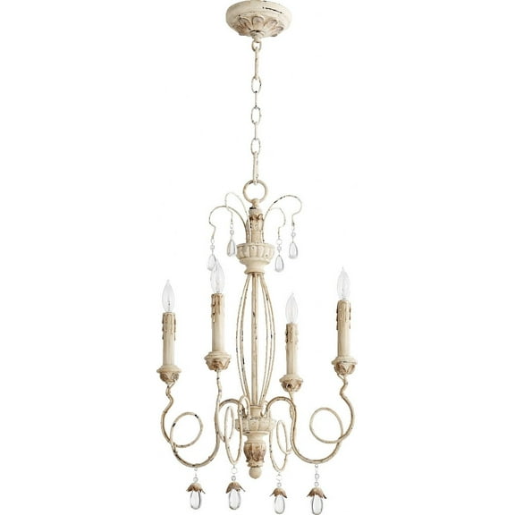 6044-4-70-Quorum Lighting-Collins - 4 Light Chandelier in style - 22 inches wide by 21.25 inches high-Persian White Finish    -Traditional