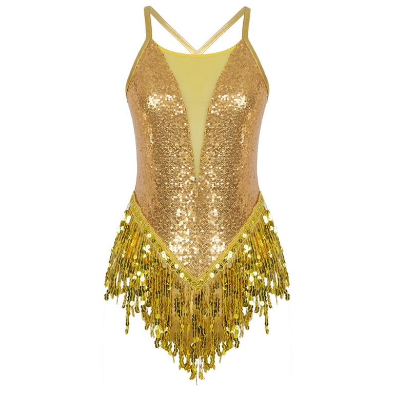 DPOIS Women's Sequin Fringe Tassel Skirted Leotards Jazz Dance Bodysuit Costume Gold S - Walmart.com DPOIS Women's Sequin Fringe Tassel Skirted Leotards Jazz Dance Bodysuit Costume Gold S - Walmart.com