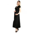 thumbnail image 2 of 24seven Comfort Apparel Empire Waist V Neck Maternity Maxi Dress, 2 of 4