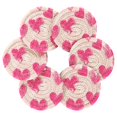 thumbnail image 2 of Haosy Set of 6 Drink Woven Coaster with Holder Heat Resistant Non-Slip Bar Coasters 4 Inches Pink White Hand Drawn Hearts, 2 of 7