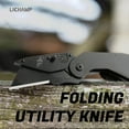 thumbnail image 2 of 6-Pack Folding Utility Knife, Quick-Change Box Cutter with Razor Blades & Belt Clip, Portable Construction Tool for DIY, Outdoor & Warehouse Use, Black, 2 of 7