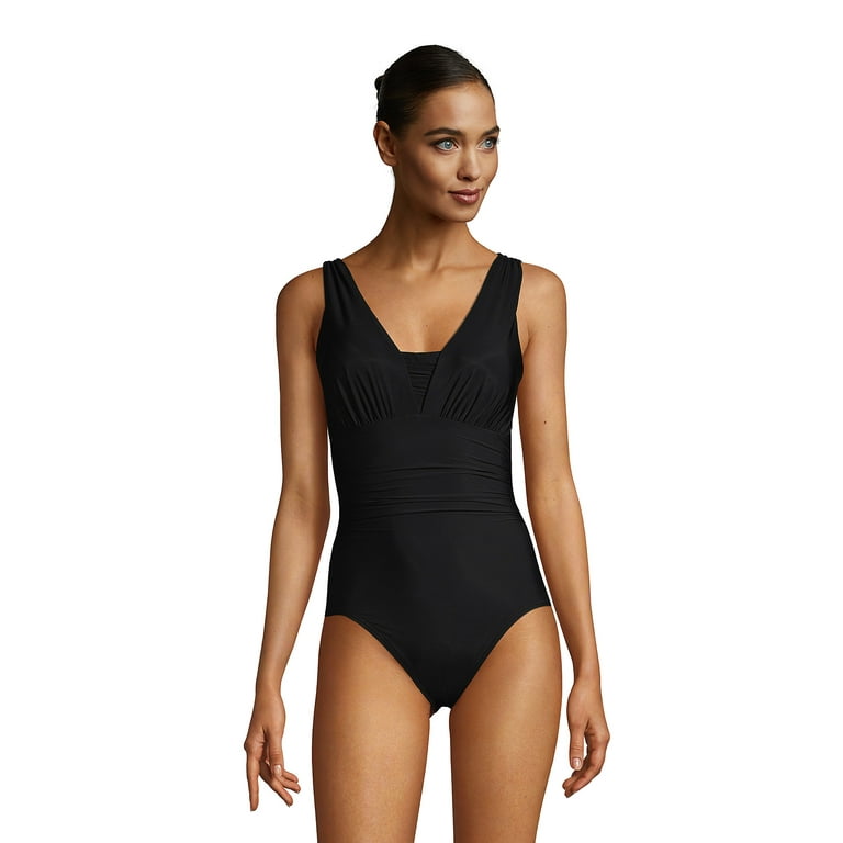 Lands' End Women's Ddd-cup Slendersuit Grecian Tummy Control