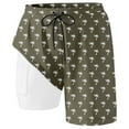 thumbnail image 4 of Mens 5 Inch Swim Trunks Stretchy Quick Dry Loose Stretchy Waist Stretch Beach Board Shorts Tie-Dye Loose&nbsp;fit with Compression Liner Swimming Shorts for Men,Army Green,L, 4 of 4