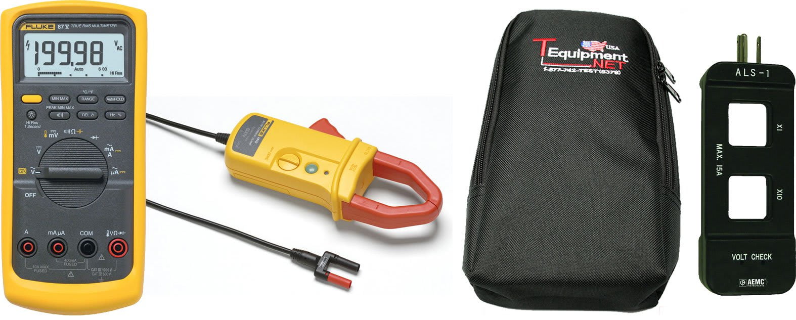 Fluke 875 PRO KIT 87V Industrial True RMS Multimeter with i410 400A AC/DC Current Clamp, AEMC