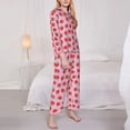 thumbnail image 3 of Naloa Hand Drawn Strawberry Pajamas for Women Set, Womens Pajama Sets, Lounge Sets for Women, 2pjs for Women-X-Large, 3 of 7