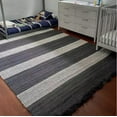 thumbnail image 5 of Northlight 5' x 7' Hand Woven Blue and Beige Striped Jute Area Throw Rug, 5 of 5
