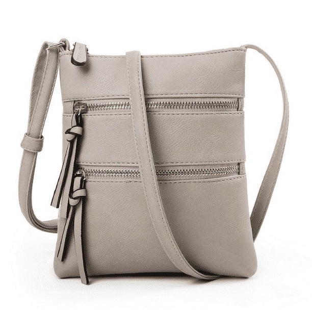 Bolsa vertical para mujeres, doble cremallera, bolsillo multifuncional de ocio, bolso de hombro, bolso cruzado