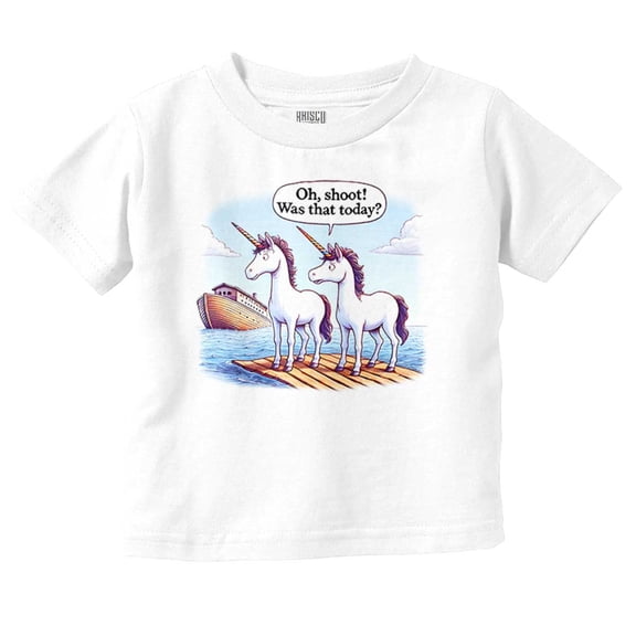 Funny Noah's Ark Unicorn Humor Toddler Boy Girl T Shirt Infant Toddler Brisco Brands 6M
