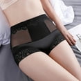 thumbnail image 4 of Jalioing Women's Lace Underwear Briefs High Waist Panties Full Coverage Butt-Lifting Solid Color Tight Panty (Large, Black), 4 of 4