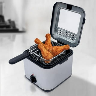 Aigostar Deep Fryer with Basket 3L/3.2Qt Stainless Steel Electric Deep Fat Fryer with Temperature Limiter1650W, Silver