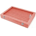 thumbnail image 2 of Caja de terciopelo para guardar anillos, soporte para joyas con tapa de cristal transparente que se sostiene hasta la bandeja de la caja de exhibición, anillos, pendientes, colgantes y gemelos Adepaton 2035255-2, 2 of 9
