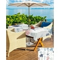 thumbnail image 5 of Blue Red Coastal Outdoor Tablecloth - 60x84 Inch Rectangle Waterproof Dining Table Cover, Nautical Summer Beach Coral Sea Turtle Outdoor Table Cloth with Umbrella Hole & Zipper for Patio, 5 of 6