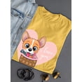 thumbnail image 3 of Cute Corgi In A Basket T-Shirt Women -Image by Shutterstock, Female Small, 3 of 4
